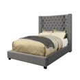 thumbnail image 1 of HomeRoots Decor Solid Wood and Fabric Upholstered Queen Bed with Wingback Headboard, Gray, 1 of 1