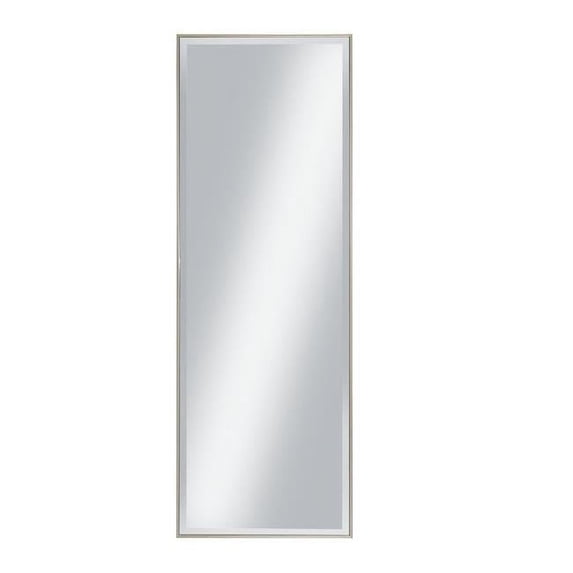 Stylish Rectangular Polystyrene Framed Floor Mirror, Champagne Silver