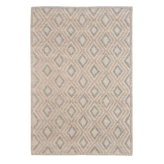 HomeRoots  Diamond Lattice Modern Area Rug - Tan - Natural & Grey