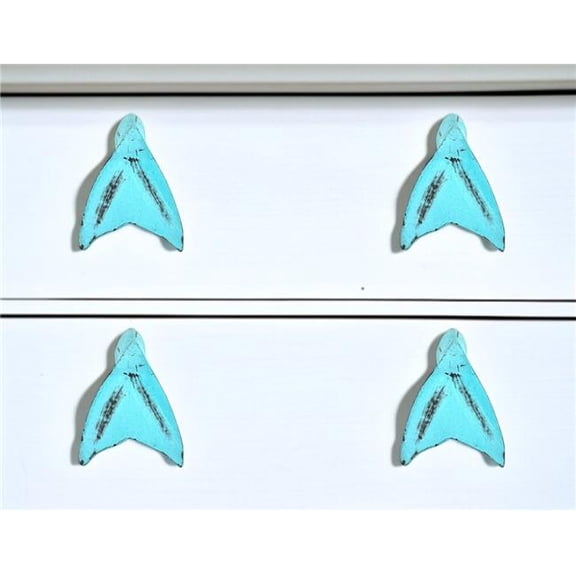 HomeRoots 635766 Distressed Aqua Metal Drawer Pull Knobs - Set of 6