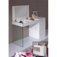 thumbnail image 1 of HomeRoots Furniture 284428 Modern White Floating Glass Vanity with Mirror, 1 of 2