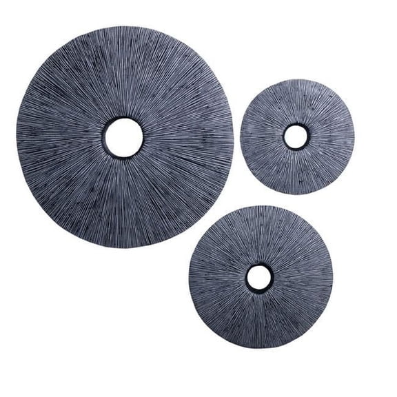 HomeRoots Furniture  30 x 2.2 in. Sandstone Ribbed Round Wall Decor - Middle Hole