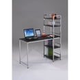thumbnail image 1 of HomeRoots Furniture 285414 54 x 47 x 20 in. Computer Desk with Shelves, Black & Chrome, 1 of 5