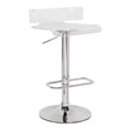 thumbnail image 1 of HomeRoots Furniture Adjustable Stool with Swivel - Abs (Acrylic Resin), Meta Clear & Chrome (285445), 1 of 3