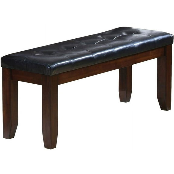 HomeRoots Furniture Rubber Wood Dining Bench, Black & Espresso