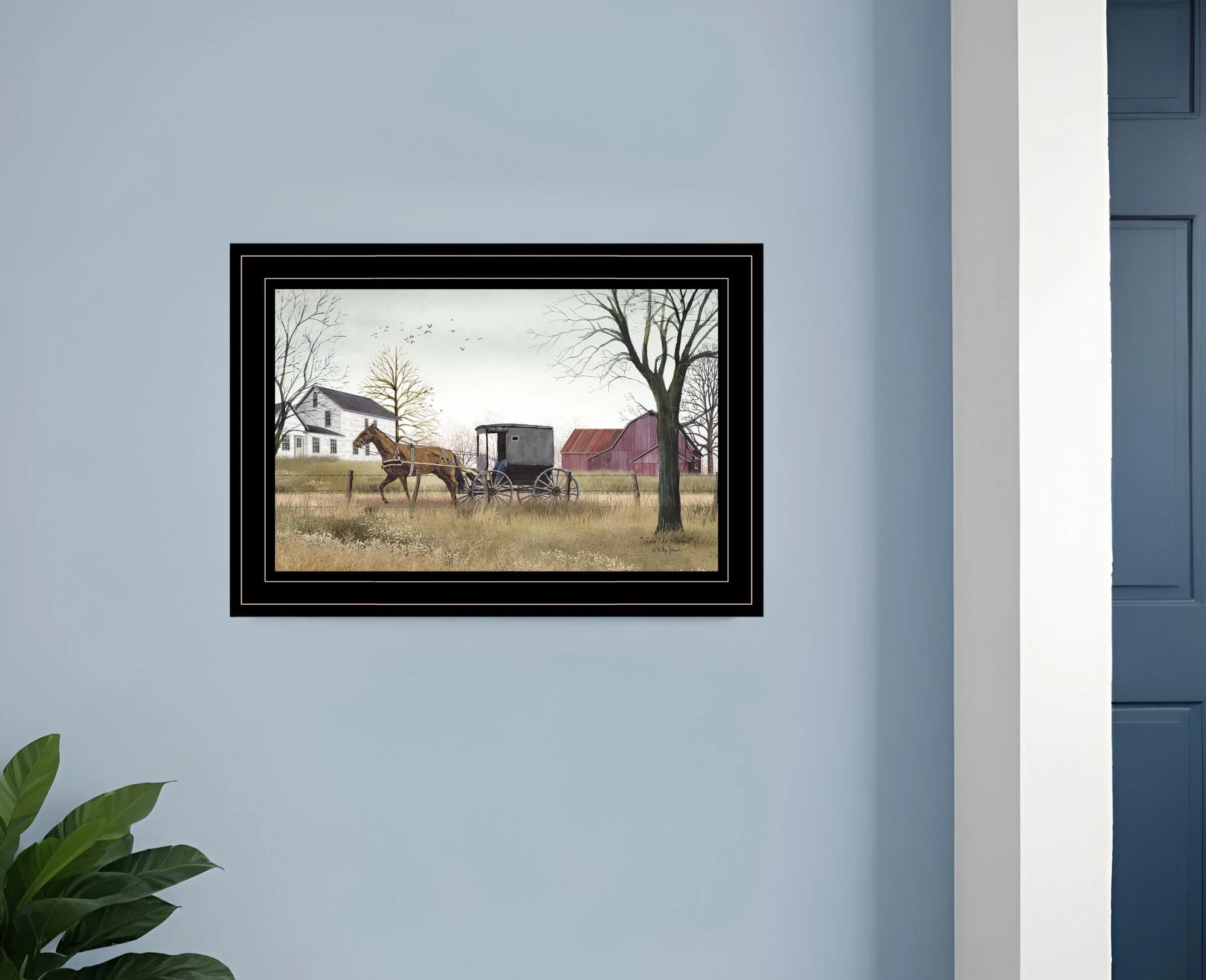 Rustic Black Framed Country Scene Print Wall Art