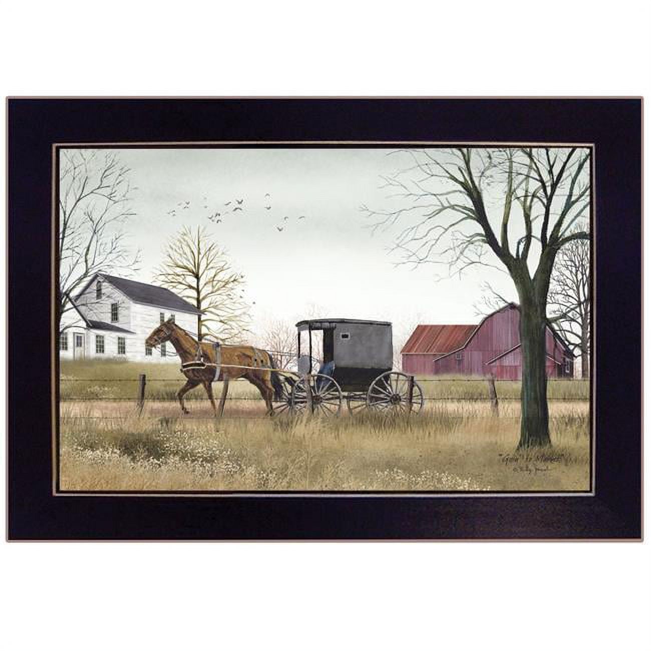 Goin to Market Black Framed Print Wall Art, 20" x 14"