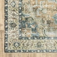 thumbnail image 1 of 4' X 6' Blue Gold Brown Green And Salmon Oriental Printed Stain Resistant Non Skid Area Rug, 1 of 5