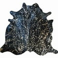 thumbnail image 1 of HomeRoots 334434 Gold Devore on Black Brazilian Cowhide Rug, 1 of 5