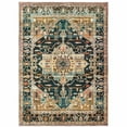 thumbnail image 1 of HomeRoots Gold Grey Orange Ivory And Teal Oriental Power Loom Stain Resistant Area Rug, 1 of 7