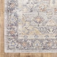 thumbnail image 1 of 5' X 7' Blue Gold Grey Orange Yellow And Purple Oriental Power Loom Stain Resistant Area Rug, 1 of 10