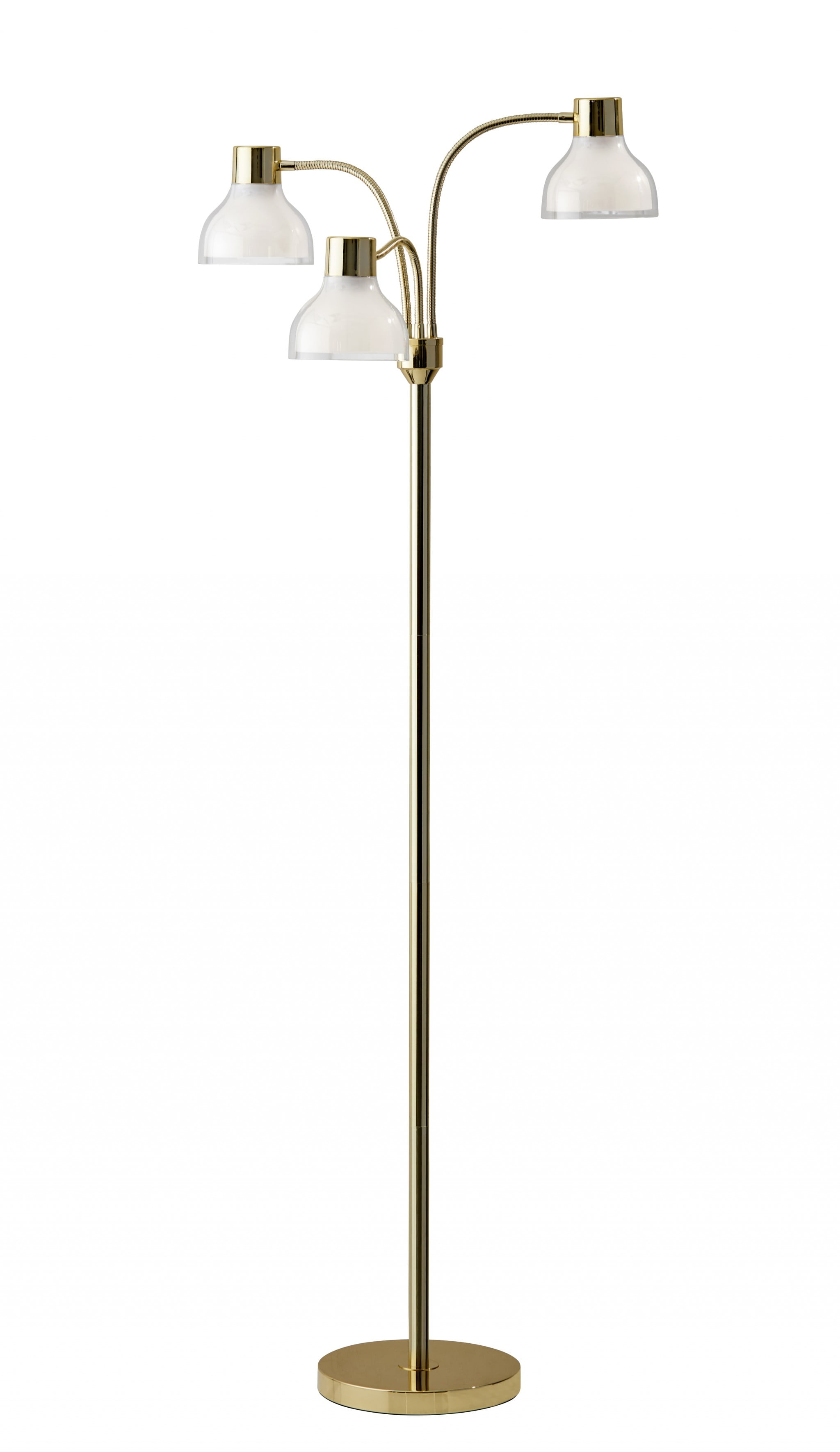 Elysian Gold Metal 3-Arm Adjustable Arc Floor Lamp, 69''