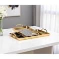 thumbnail image 1 of HomeRoots 625661 Gold & Mirrored Glass Handmade Serving Trays - Set of 2, 1 of 1
