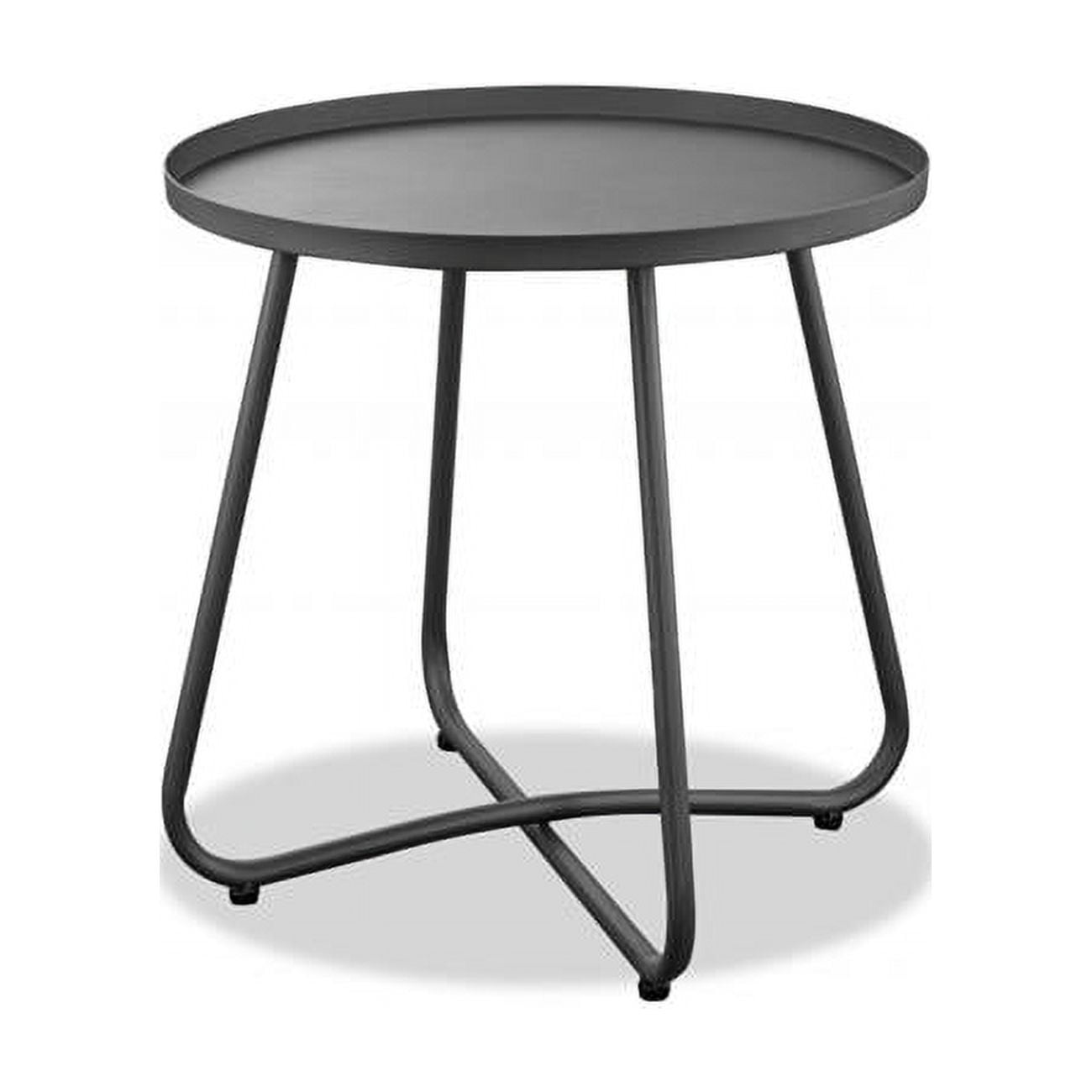 Contemporary Gray Aluminum Versatile Round End Table