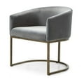 thumbnail image 1 of Gray Velvet Brass Modern Dining Chair, 1 of 9