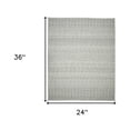 thumbnail image 1 of 2' x 3' Gray and Ivory Geometric Flatweave Handmade Distressed Area Rug with Fringe, 1 of 4