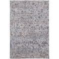 thumbnail image 1 of 4' X 6' Gray Blue And Orange Abstract Power Loom Distressed Stain Resistant Area Rug, 1 of 10