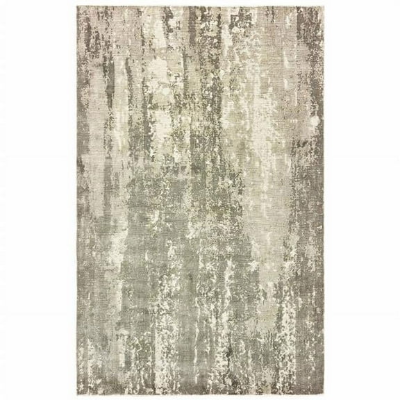 9â€™ x 12â€™ Gray and Ivory Abstract Splash Indoor Area Rug