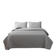 thumbnail image 1 of Gray King Microfiber 1400 Thread Count Machine Washable Down Comforter Set, 1 of 3