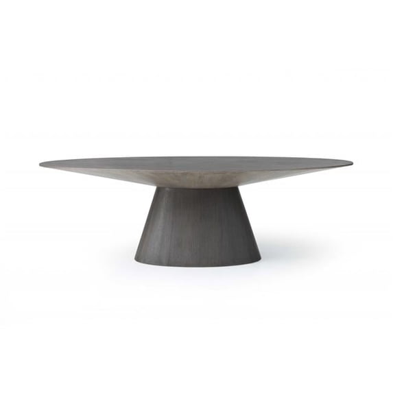 HomeRoots 370712 Gray Oak Veneer Oval Dining Table - 95 x 43 x 30 in.