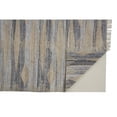 thumbnail image 1 of 5' X 8' Gray Tan And Silver Abstract Hand Woven Stain Resistant Area Rug With Fringe, 1 of 5