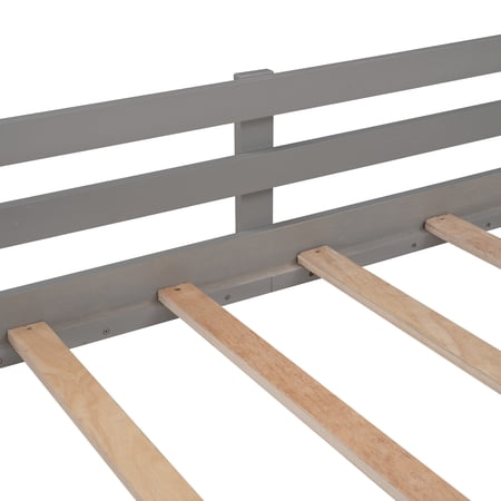 Homeroots 404215 77 x 42 x 72 in. Gray Twin Size Slide House Loft Bed