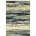 thumbnail image 1 of 5' X 7' Blue Green Grey Light Blue And Beige Abstract Power Loom Stain Resistant Area Rug, 1 of 10