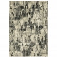 thumbnail image 1 of 2' X 3' Grey Beige Charcoal And Blue Abstract Power Loom Stain Resistant Area Rug, 1 of 10