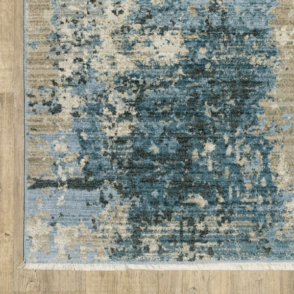 HomeRoots Grey Ivory Light And Dark Abstract Power Loom Stain Resistant Area Rug