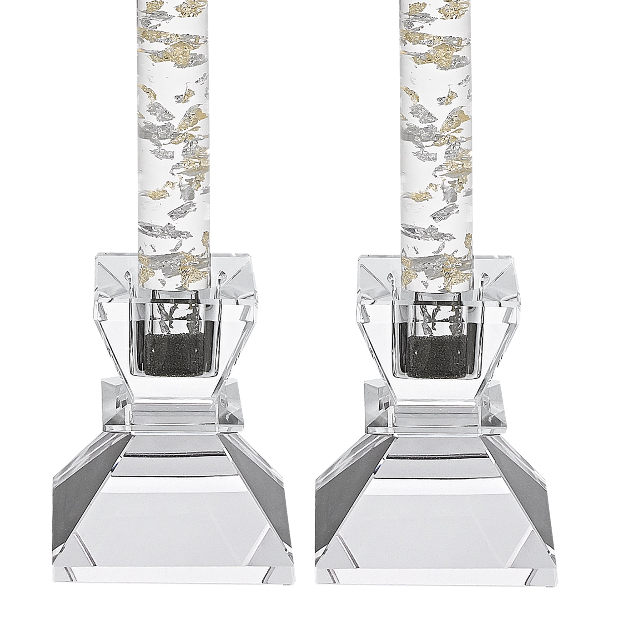 Elegant Crystal Tabletop Candlestick Holders - Set of 2