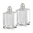 thumbnail image 1 of HomeRoots Handcrafted Optical Crystal and Silver Large Size Salt and Pepper Shakers, 1 of 5
