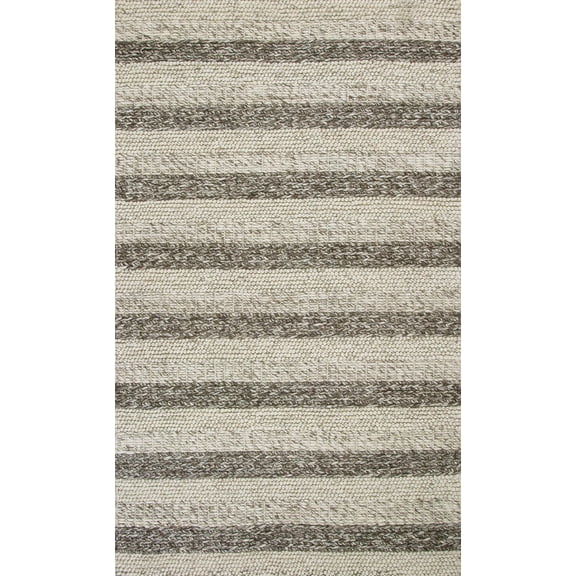 HomeRoots Home Decor 3'x5' Grey White Hand Woven Knobby Stripes Indoor Area Rug - 352536