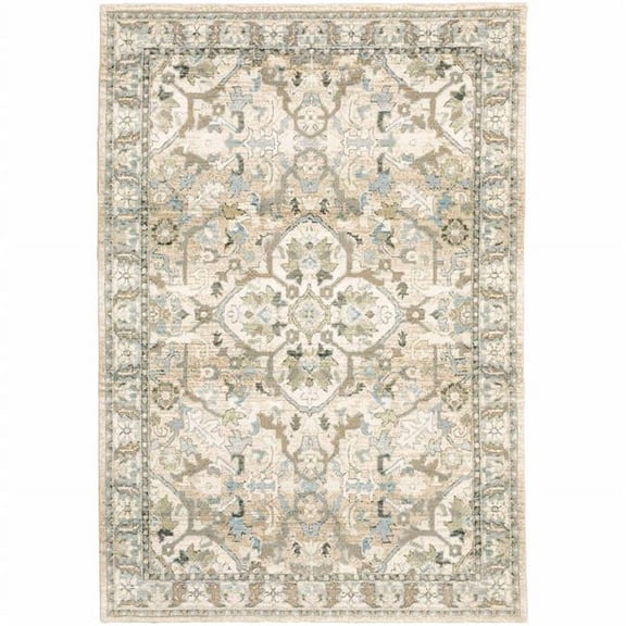 HomeRoots Home Decor 4 x 6 ft. Medallion Area Rug - Beige & Ivory