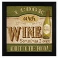 thumbnail image 1 of I Cook With Wine Black Framed Print Kitchen Wall Art, 1 of 3