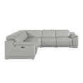 thumbnail image 1 of HomeRoots Italian Leather Power Reclining U Shaped Five Piece Corner Sectional, 1 of 7