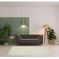 thumbnail image 1 of 5' X 8' Ivory Blue And Tan Wool Geometric Tufted Handmade Stain Resistant Area Rug, 1 of 4