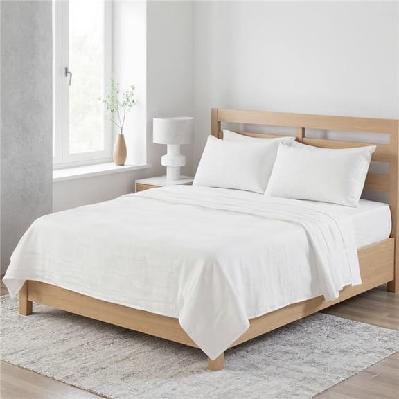 HomeRoots 520760 Ivory Linen Full Double Flat Sheet