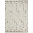 thumbnail image 1 of 8' X 10' Ivory Tan And Silver Wool Geometric Tufted Handmade Stain Resistant Area Rug, 1 of 5