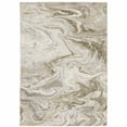 thumbnail image 1 of 3' X 5' Ivory Tan Beige Grey And Brown Abstract Power Loom Stain Resistant Area Rug, 1 of 10