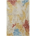 thumbnail image 1 of 4' X 6' Ivory Yellow And Blue Wool Abstract Tufted Handmade Stain Resistant Area Rug, 1 of 10