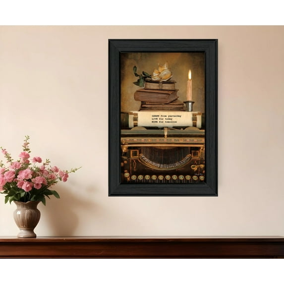 Learn From Yesterday Black Framed Print Wall Art