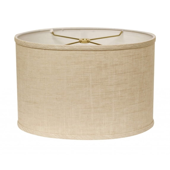 HomeRoots 470214 16 in. Throwback Oval Linen Lampshade Light Wheat