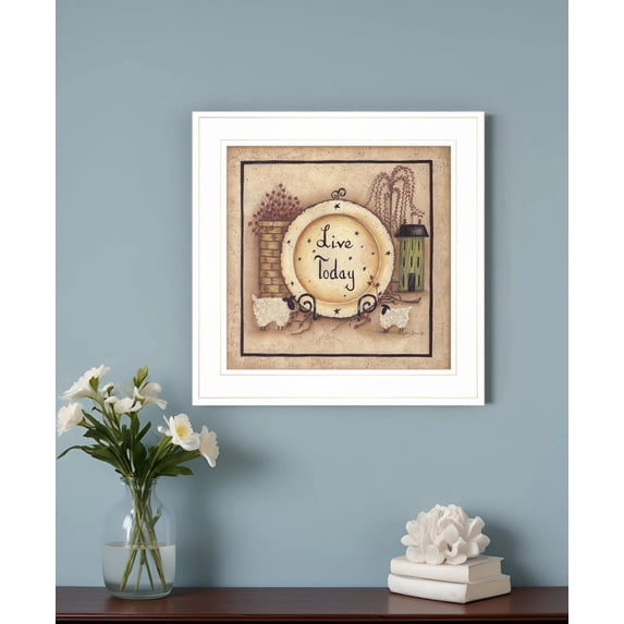 Live Today 3 White Framed Print Wall Art