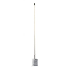 Minimalist Ambient Glow Led Floor Lamp With Dimmer In Brushed Steel And White Marble Minimalist Ambient Glow Led Floor Lamp With Dimmer In Brushed Steel And White Marble