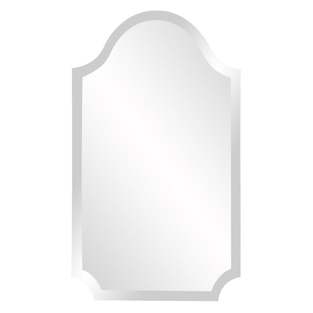Elongated Arched Rectangular Mirror with Beveled Edge & Scalloped Corners