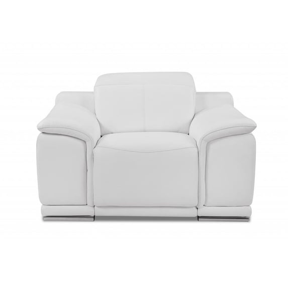 Mod Winter White Italian Leather Recliner Chair