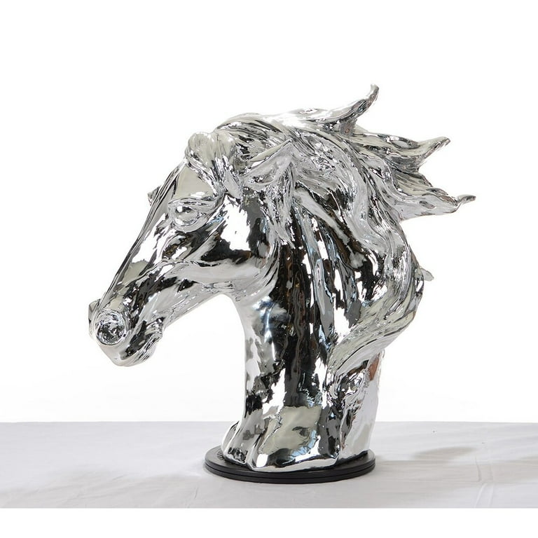 Modern Silver Color Horse Head Sculpture Modern Silver Color Horse Head Sculpture