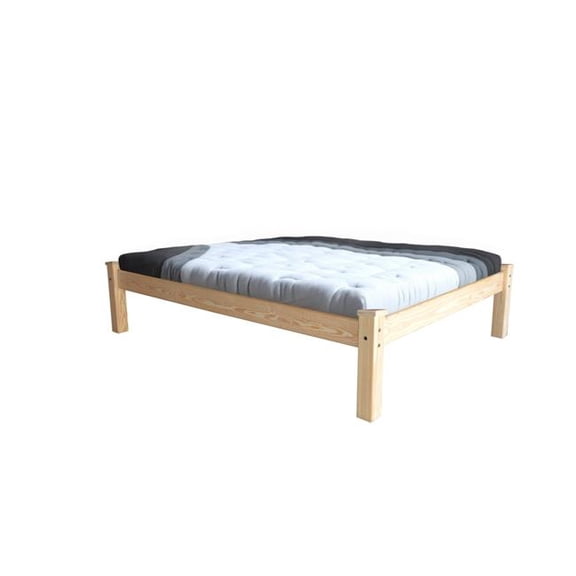 HomeRoots 546729 Natural Solid Wood Queen Size Bed Frame
