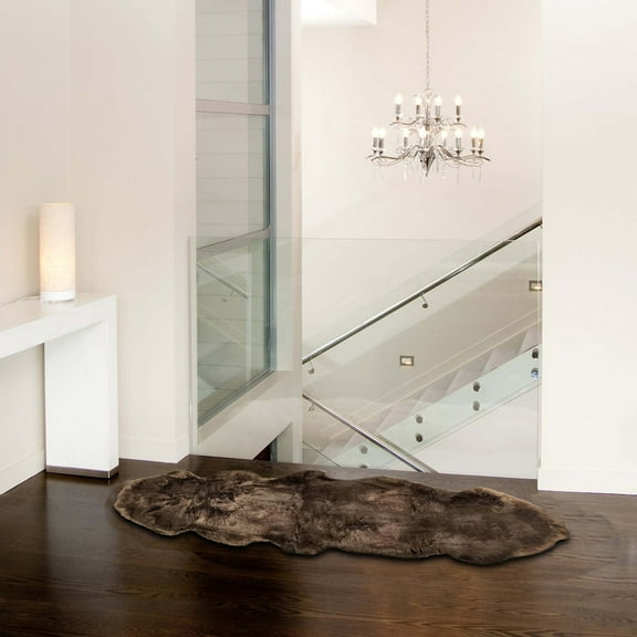 24" x 72" x 2" Chocolate, Double Sheepskin - Area Rug