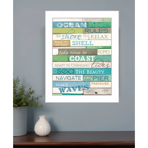 Ocean Rules 2 White Framed Print Wall Art